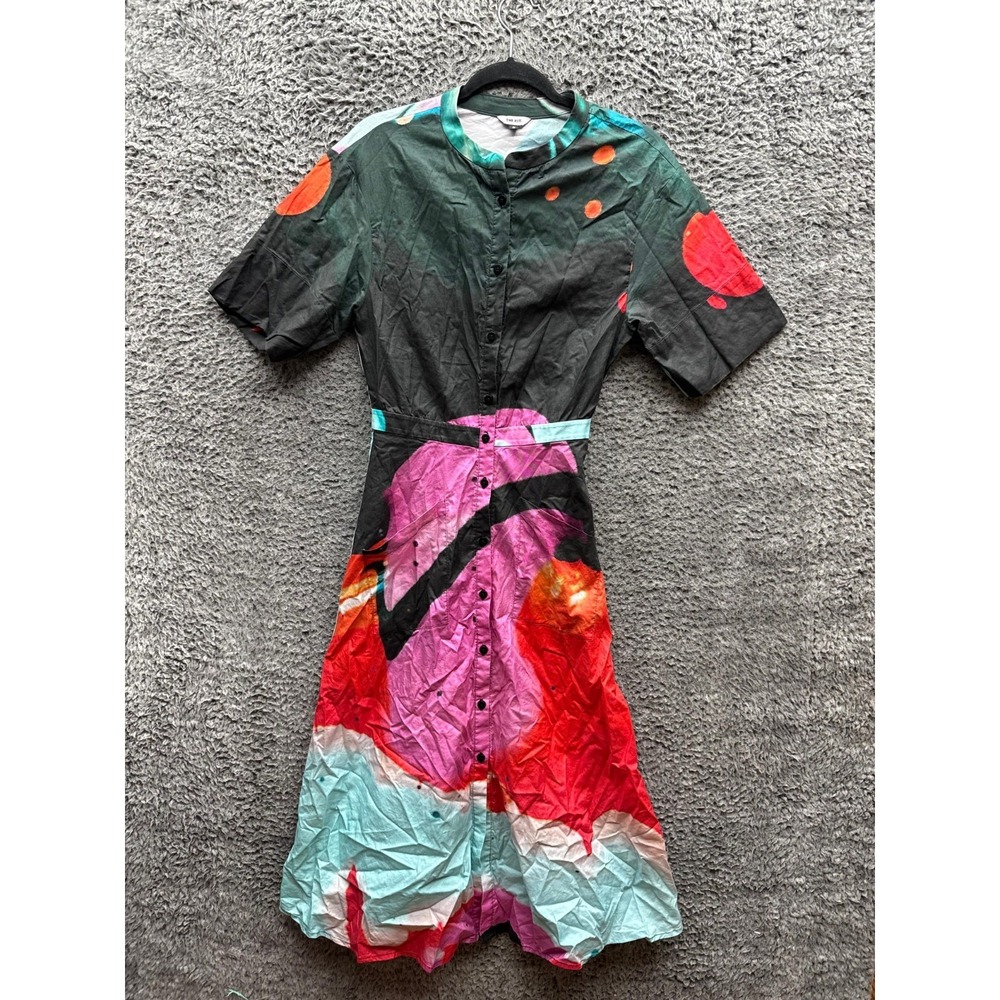 The Kit Cobie Midi Shirtdress Paint All Over Me Multicolor Womens Size 2